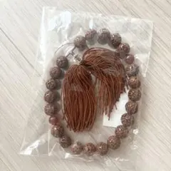 木製 茶色 数珠 房付き ２２個