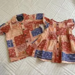 BREEZE パッチワーク 半袖シャツ ワンピース リンクコーデ お揃い