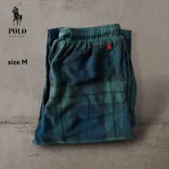 poloRalphLaurenラルフローレンブラックウォッチパジャマパンツM古着