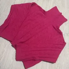 GU ケーブル編み ピンク ニットセーター