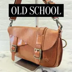 【OLD SCHOOL】オールドスクール 本革 レザー ショルダーバッグ 茶色のサムネイル
