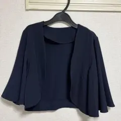 COMME CA ISM ノーカラージャケット ネイビー