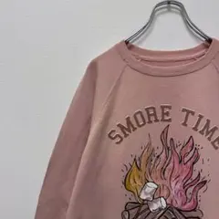 古着 インディペンデント スウェット SMORE TIME ピンク ラグラン