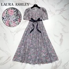 XL相当✨LAURA ASHLEY シフォンロングワンピース スカラップ 花柄