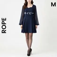 【ROPE】ロペ 日本製 M ワンピース プリーツ シアー 結婚式 パーティー