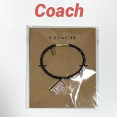 ❤️新品未使用！COACH ブラックレザーブレスレット　チャーム付き