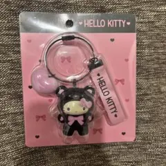 まっくろあにまるず　キティ　キーホルダー　ハローキティ クマのキーホルダー