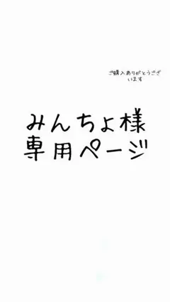 みんちょ様専用ページ