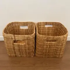 ニトリ ラタンバスケット3つ 蓋1つのセット - メルカリ