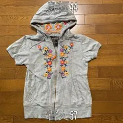 半袖パーカー　刺繍