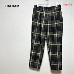 【美品】HALHAMハルハム・チェック柄　テーパードパンツ　カジュアルパンツ　M