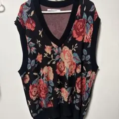 最安値　welcome to college フラワーニットベスト