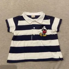 【80㎝】ミッキー ポロシャツ プティマイン petitmain