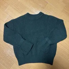 リブ編みダークグリーンセーター　ミラオーウェン