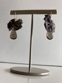 1333 シフォン タッセル 星 ハンドメイド ピアス イヤリング 大ぶり