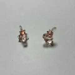 ガラス細工　カバ　チャーム　2点