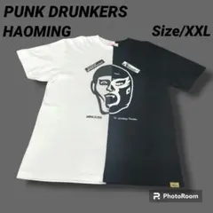 パンクドランカーズ ハオミン Tシャツ 半袖 カットソー ドッキング 再構築 黒