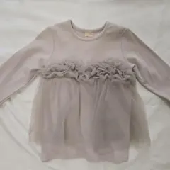 【美品】petit main フリル付き長袖トップス 110cm