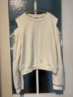 OLIVE des OLIVE 肩開きスウェット ホワイト F