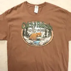熊 Tシャツ Catch & Release My Ass! ブラウン
