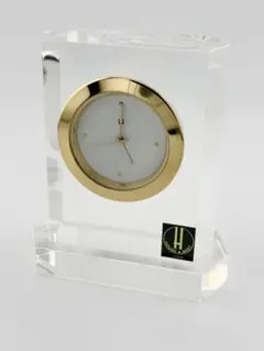 レア♪IBM ネーム入り HOYA クリスタルガラス 置時計 オブジェ E】HOYA クリスタル 置時計 インテリア ガラス時計 - メルカリ