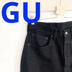 GU ジーユー　バギージーンズ　ブラック　丈長め　29インチ　デニム　ジーパン