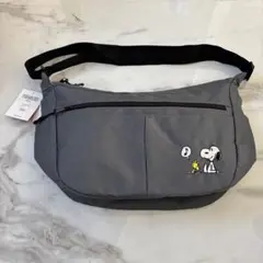 PEANUTS スヌーピー マルチポケットショルダーバッグ グレー