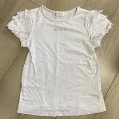 mezzo piano フリル袖 Tシャツ ホワイト　140
