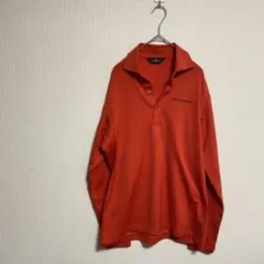 Munsingwear】メンズM 長袖ポロシャツ 赤 オレンジゴルフ