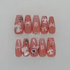 【現品】ネイルチップ　ちゅるん　ワンホン　ベイビーブーマー　ガーリー　量産型