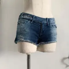 DIESEL デニム ショートパンツ ローライズ ペイント y2k イタリア製