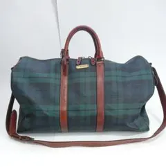 ポロラルフローレン✨2way ボストンバッグ PVC ブラックウォッチ 大容量