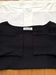 ボートネック5分袖Tシャツ　ブラックのサムネイル