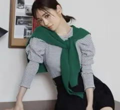 SNIDEL パフスリーブワッフルトップス
