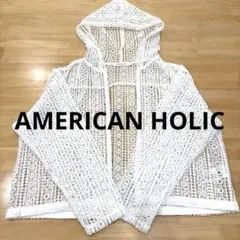 AMERICAN HOLIC★幾何学レースフードシャツ　Mサイズのサムネイル