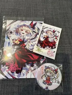 東方　フランドール　スカーレット上海アリス ポストカード　缶バッジセット