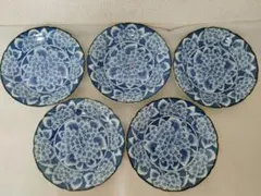 新品未使用　創作陶器　和光　紫陽花　小皿　5点セット　揃　あじさい　豆皿 和食器