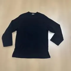 GU 黒の長袖Tシャツ クルーネック