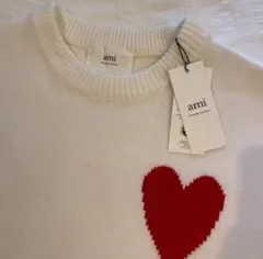 AMI Paris ハートロゴニット セーター ホワイト（新品・タグ付き）のサムネイル
