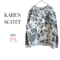 カレンスコット【PS】花柄長袖スウェット トレーナー カジュアル 裏起毛