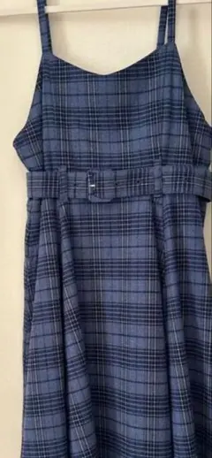 【美品】ポンポネット⭐︎チェック柄 ジャンバースカート150㌢