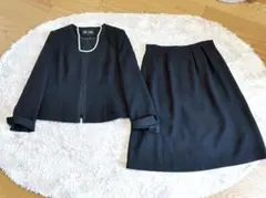 美品■東京ソワール■ブラックフォーマルスカートスーツ■15号■冠婚葬祭