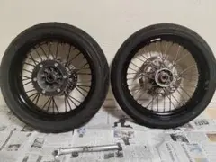 KLX250 前後ホイールセット　タイヤ山あり KLX250 前後ホイールセット タイヤ山あり KLX250 前後ホイールセット