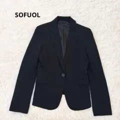 SOFUOL ソフール テーラードジャケット 黒 M 1ボタン 通勤 フォーマル