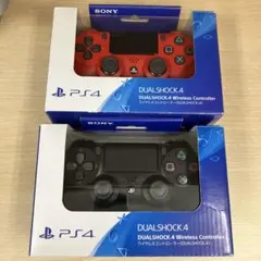 【美品】PS4コントローラー 純正 DUALSHOCK4 マグマレッド　ブラック