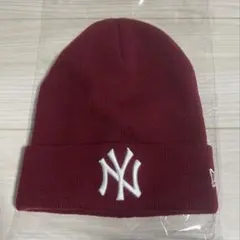 【未使用】 NEW ERA ロゴ ニット帽 NY