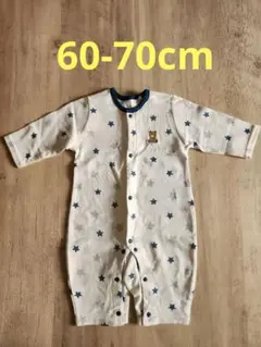 新品・未使用 星柄クマ刺繍ロンパース60-70cm