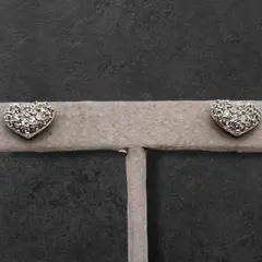 SWAROVSKI ハート ピアス シルバー系 ラインストーン 773