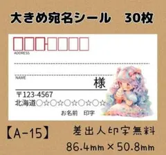 【A-15】宛名シール30枚/サンキュー/ケア/ほんのきもち/差出人/配達員