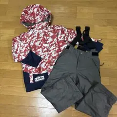 cosby 子ども用スキーウェア 赤白迷彩